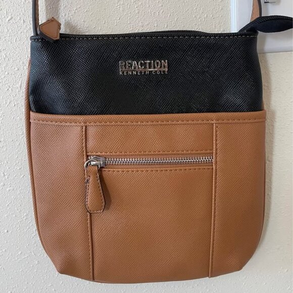 Kenneth Cole Reaction Black and Brown Crossbody Purse - Picture 1 of 6
